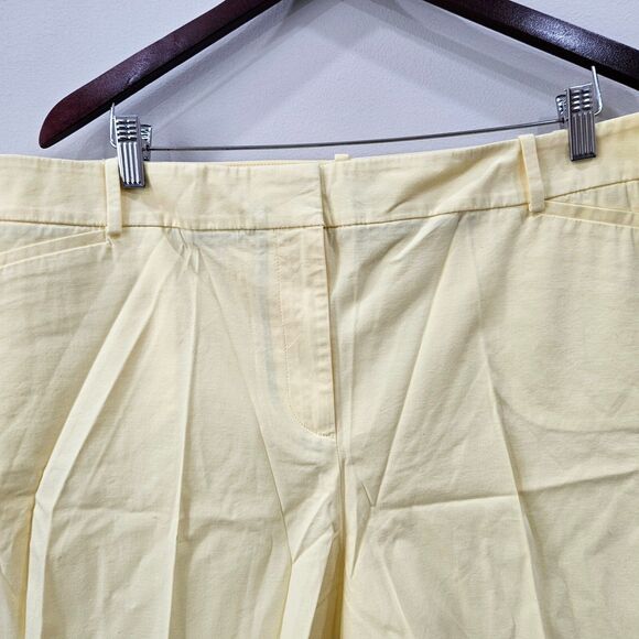 Talbots Womens Bermuda Shorts Size 20 Yellow Mid Rise Cotton Blend Summer Resort - Picture 2 of 8